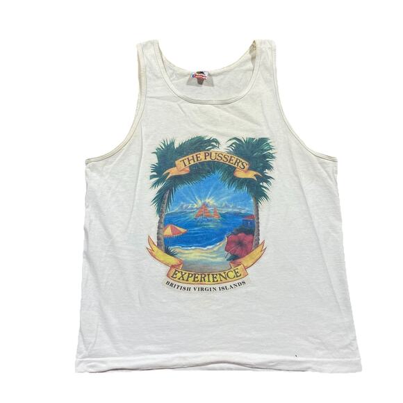 Fruit of the Loom Other - Pusser’s Experience Tank Top Mens L Vintage Made in USA Beach Graphic